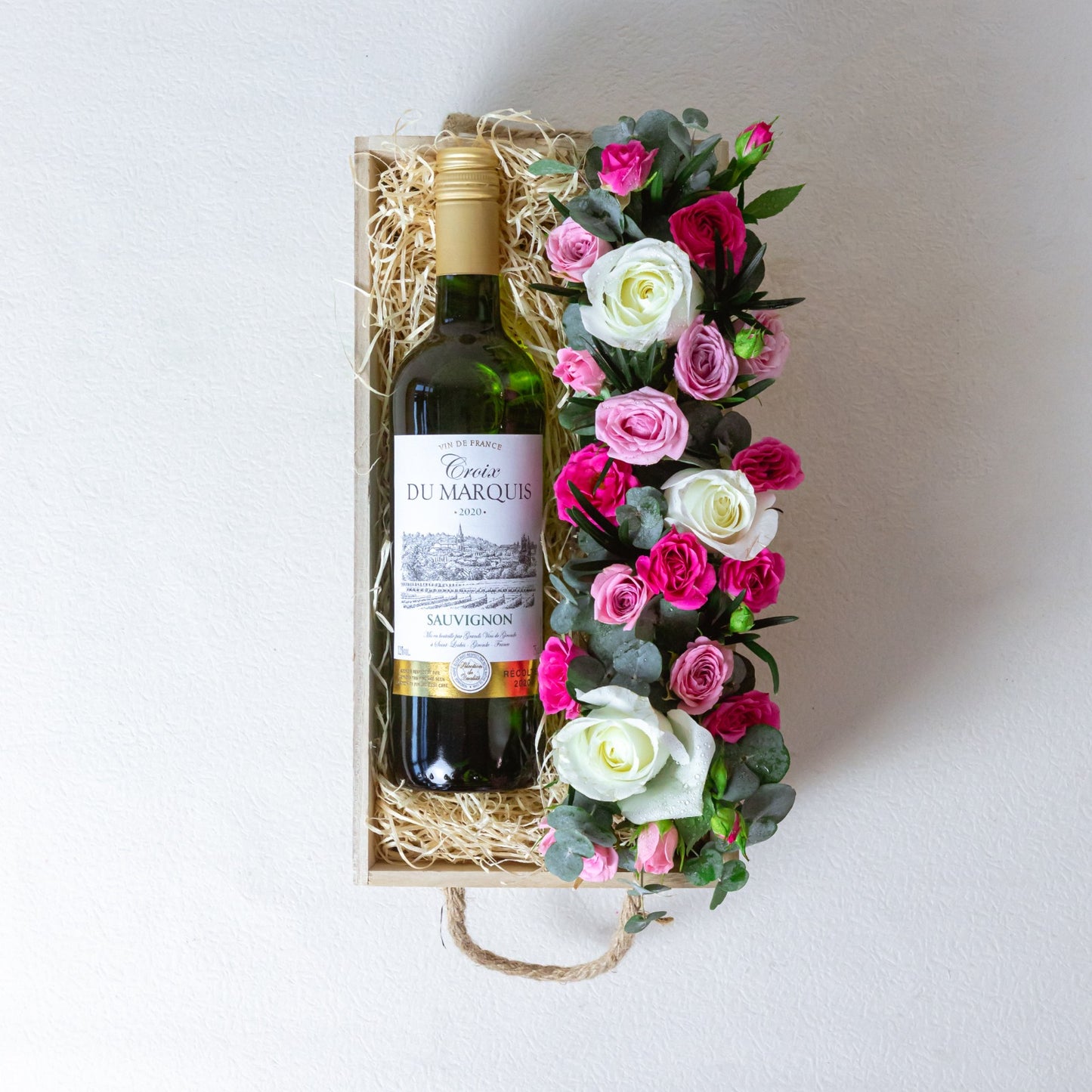wine hamper and florals singapore