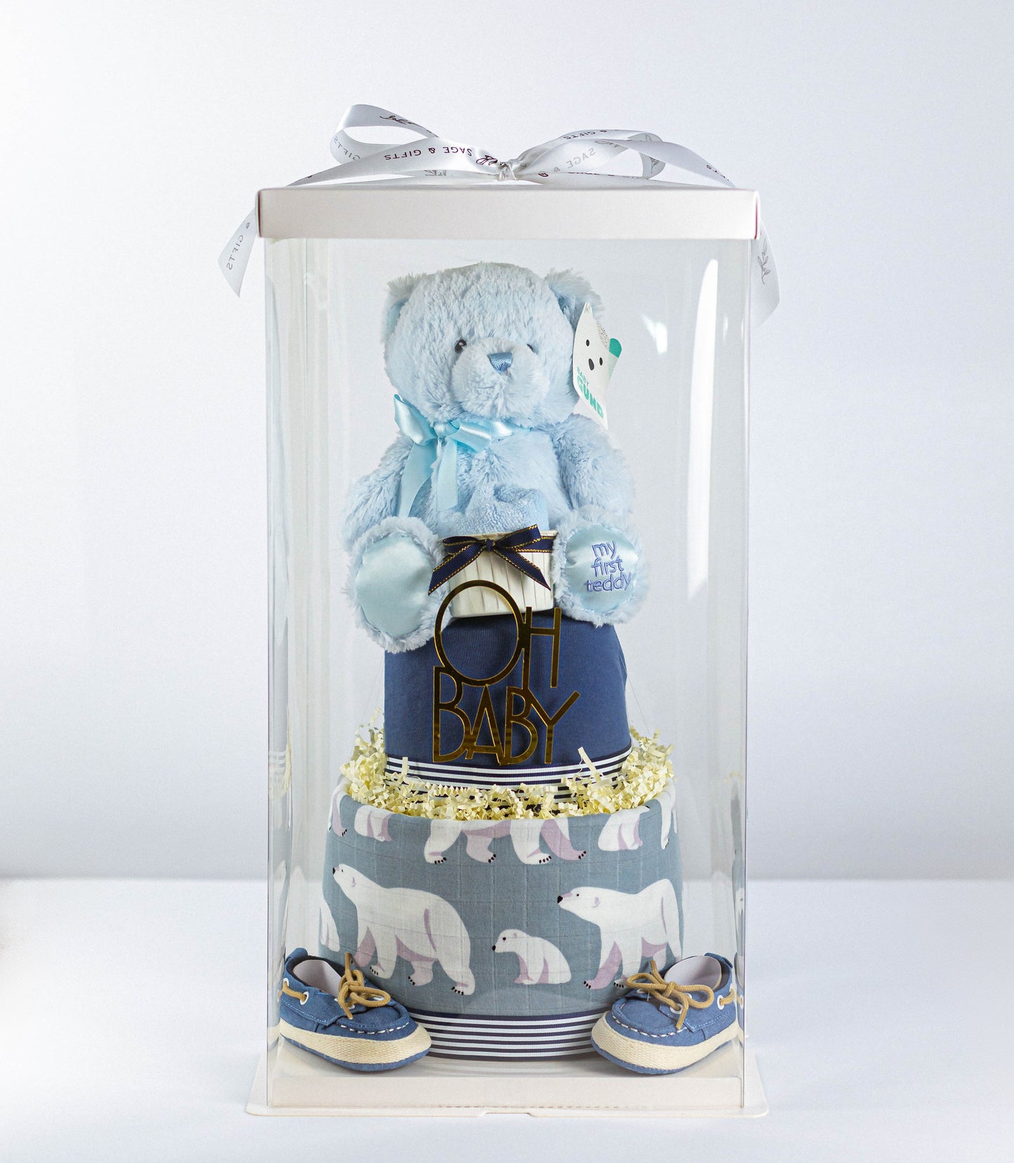 Baby Diaper Cake - Blue the Bear (Next Day Delivery Available)