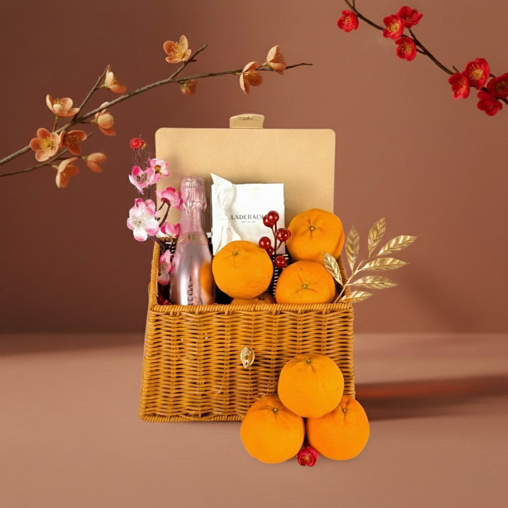 CNY Hampers 2026 | Sixfold Prosperity Orange Basket (六六大顺)