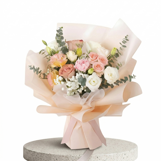 Peach Blush Garden - Bouquet of Fresh Flowers