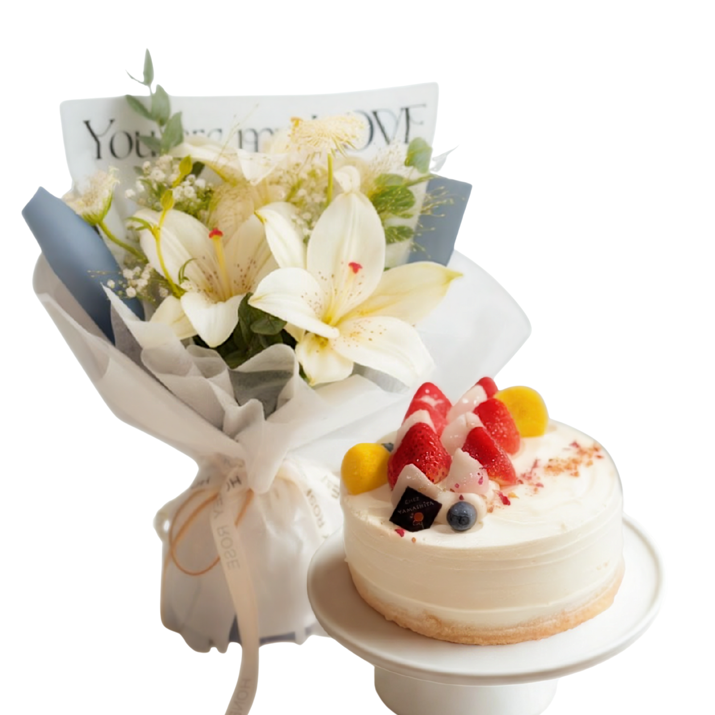 Purity's Grace –  Flowers and Cake Bundle