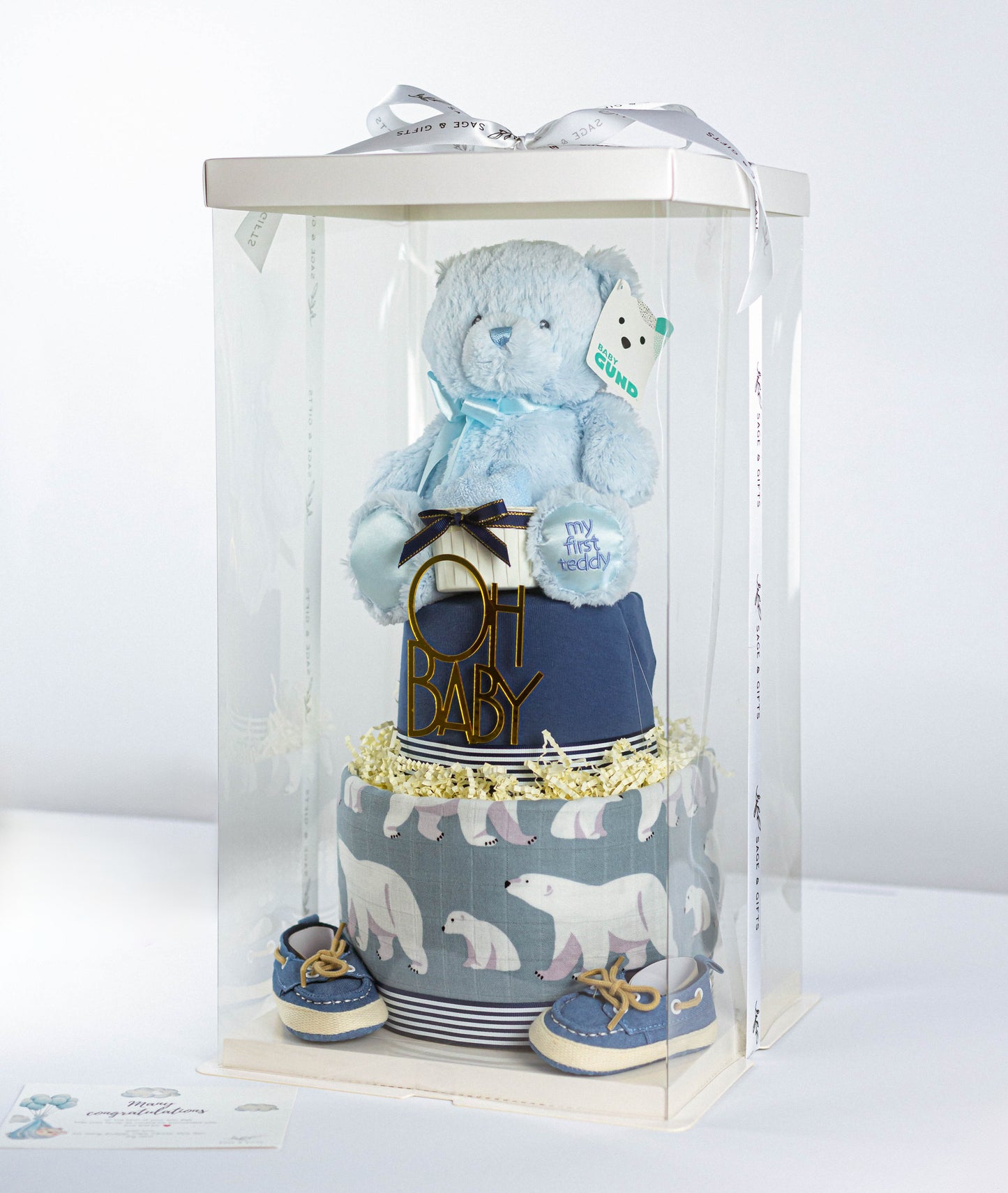 Baby Diaper Cake - Blue the Bear (Next Day Delivery Available)